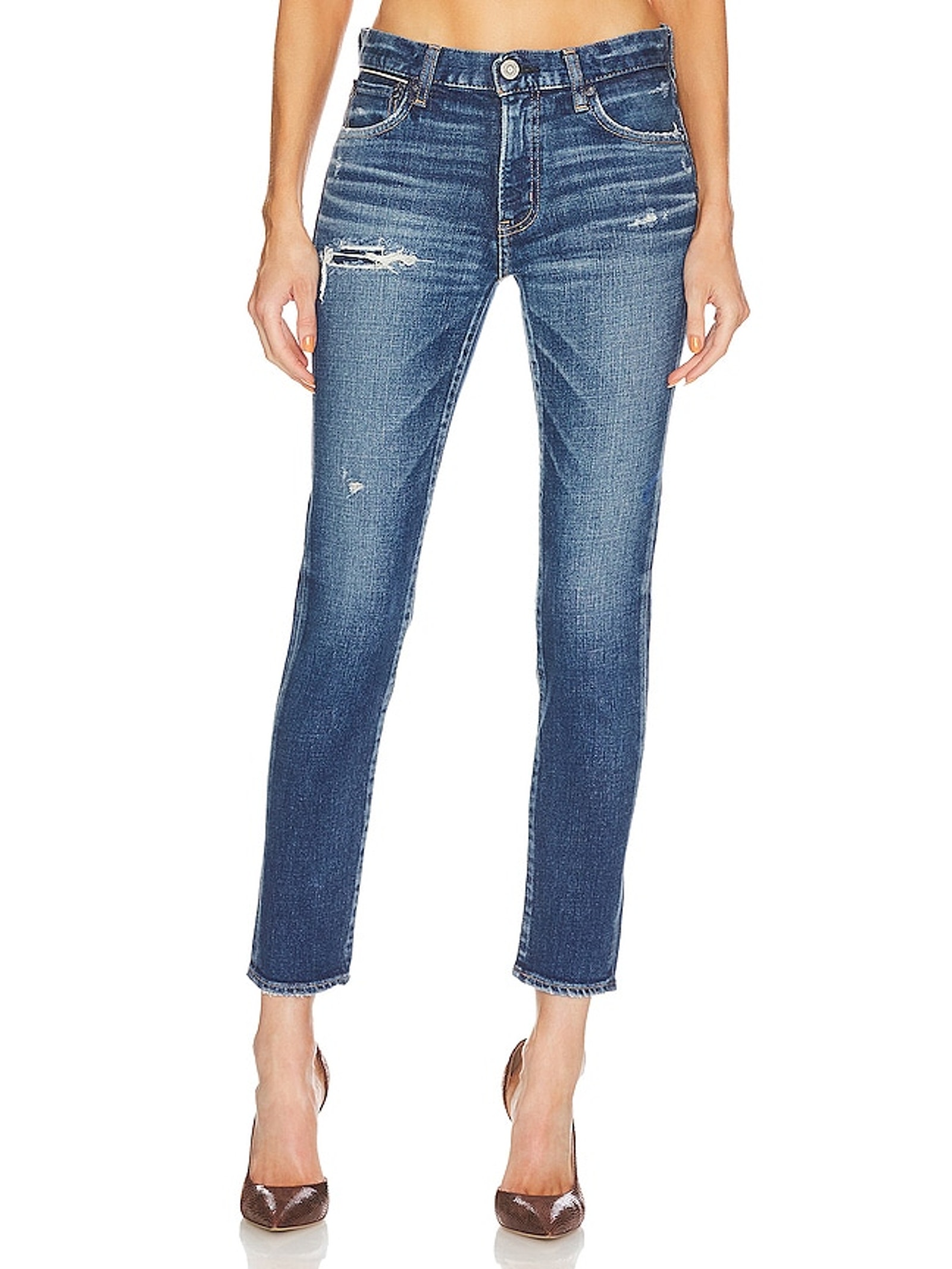 Moussy Distressed Blue Swillburg Skinny Denim Jeans Size 28